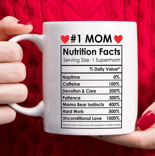 Mother's Day Nutrition Label Mug Ceramic Coffee Cup